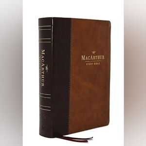 MacArthur Study Bible in Leathersoft Brown